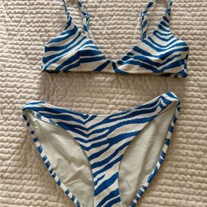 Triangl Swimwear Blue and White Bikini